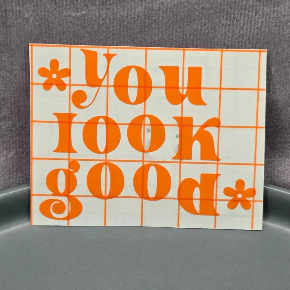 You Look Good Orange Mirror Decal Vinyl Stickers‎ Peel and Stick Affirmation